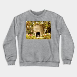 George the mouse in a log pile house Crewneck Sweatshirt